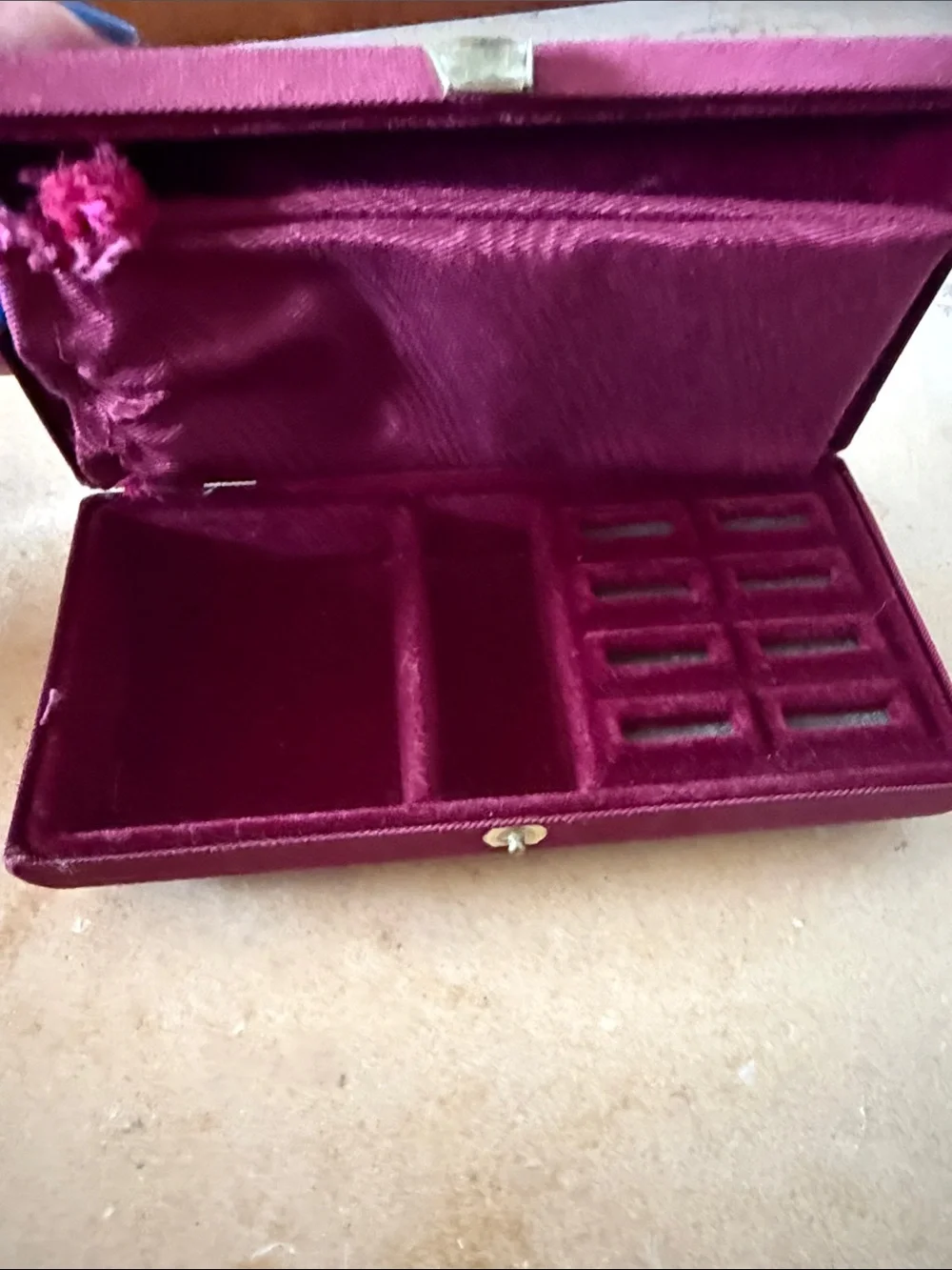 Women's Burgundy Jewelry Organizer Case